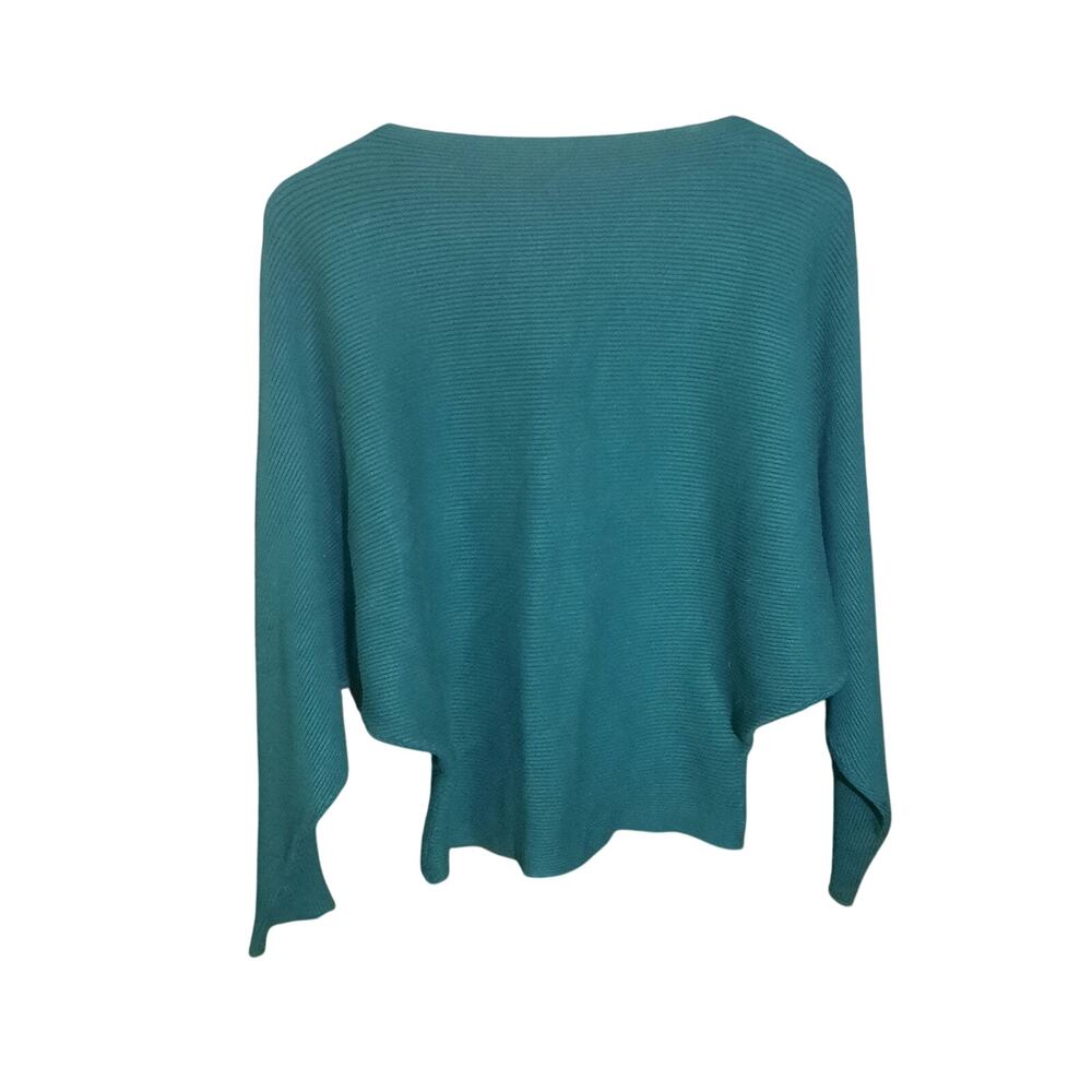 Green Ribbed Scoop Neck Sweater